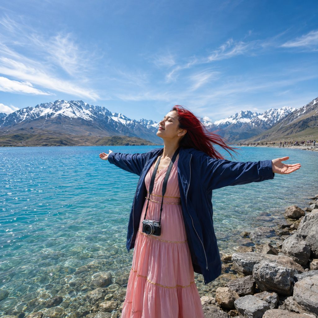 Freedom by the Alpine Lake — Portrait AI image prompt