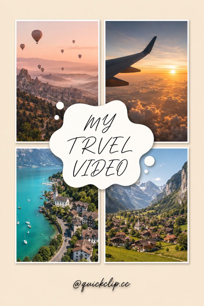 Alpine Travel Collage — redbook AI image prompt