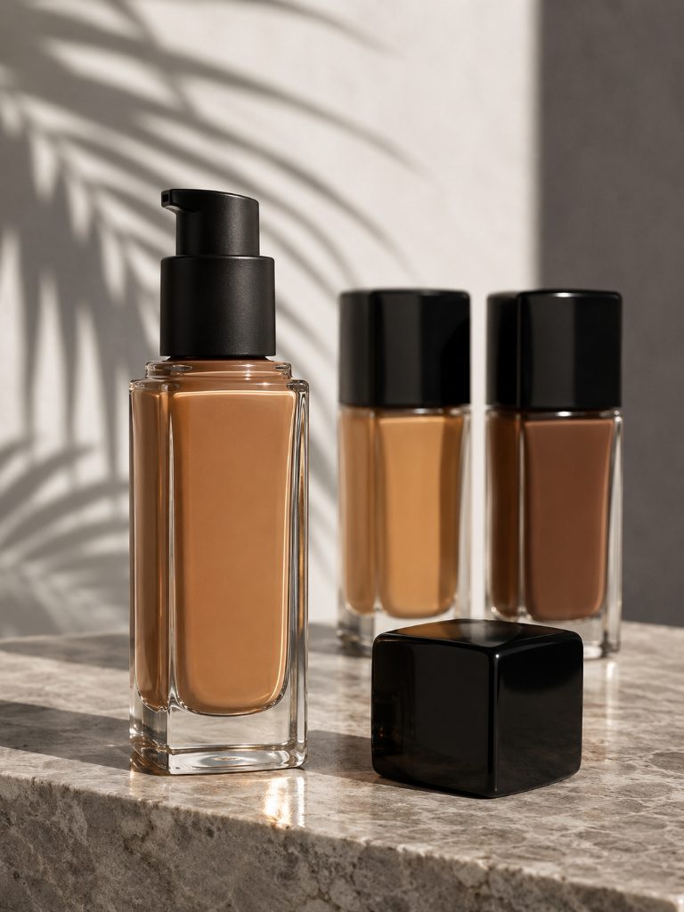 Sunlit Foundation Display — Product AI image prompt