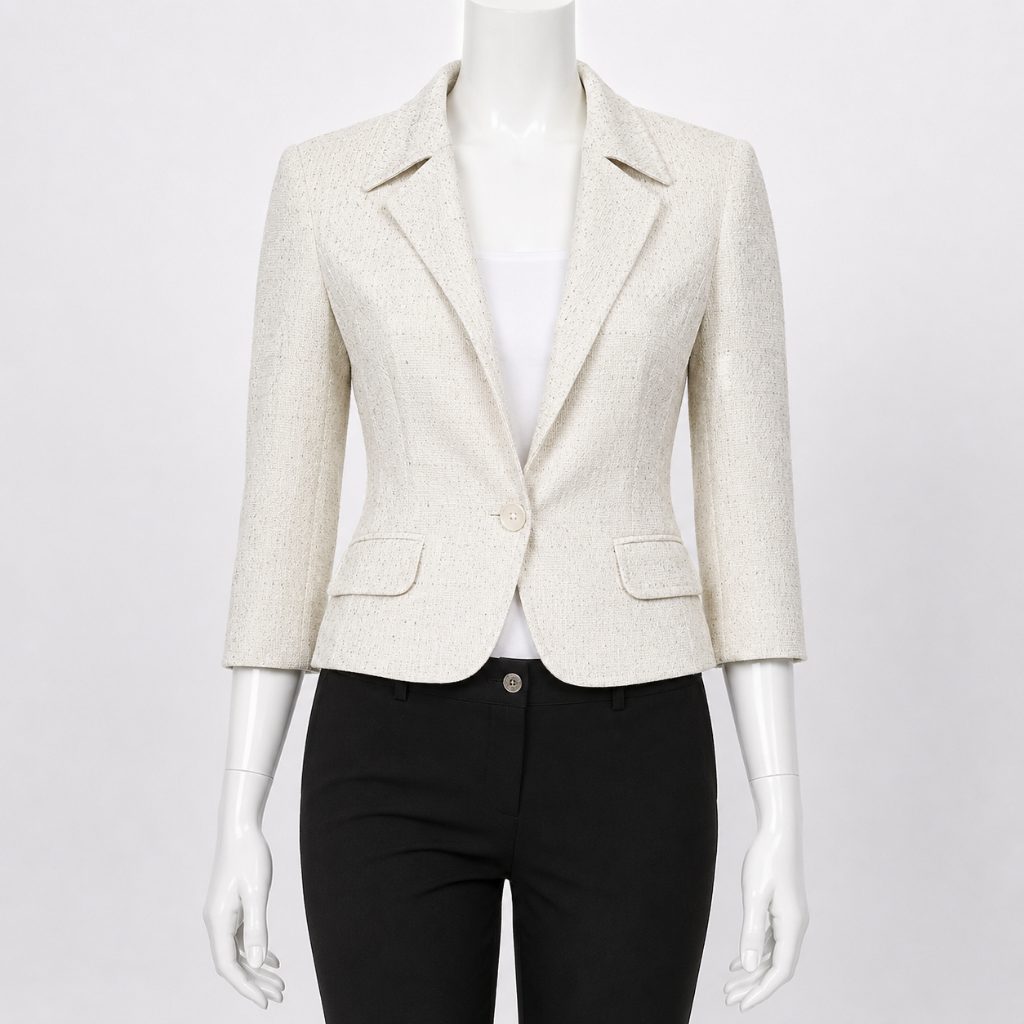 Ivory Cropped Blazer — commerce AI image prompt